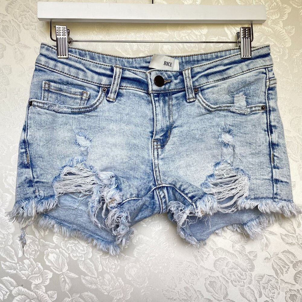 BKE Denim Stella Shorts Acid Wash Women's Size 25 Buckle Shorts